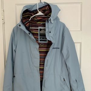 light blue billabong ski jacket